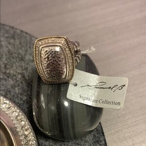 New with tag Samuel Benham signature diamond and Sterling silver ring. Size 8.